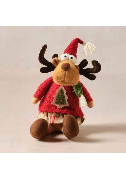 New Year Yılbaşı Henry Reindeer Peluş Obje 16X20X35 cm