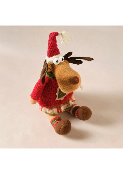 New Year Yılbaşı Henry Reindeer Peluş Obje 16X20X35 cm modelleri