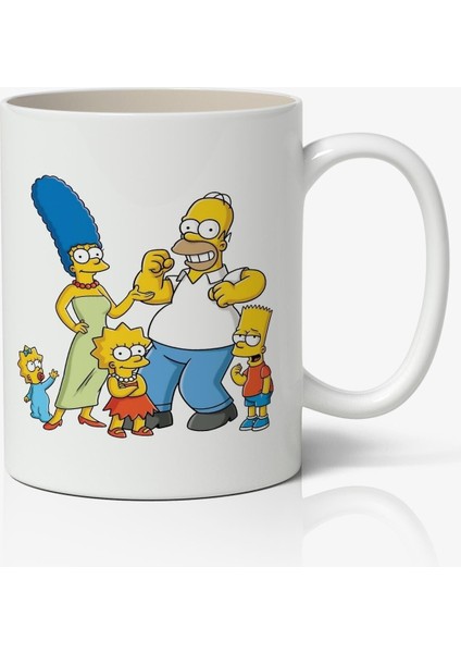 Simpsonlar Beyaz Porselen Kupa Bardak Sevgiliye Arkadaşa Hediye
