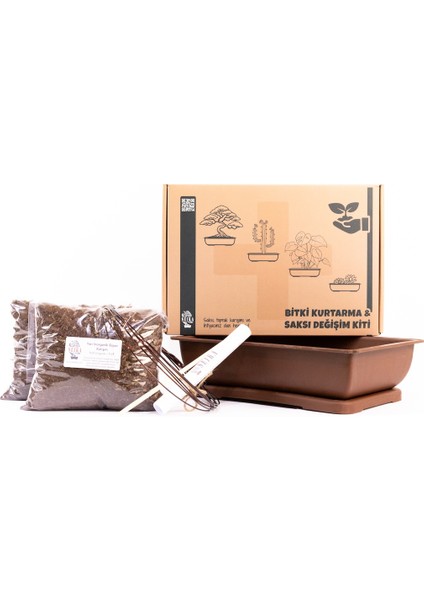 Bonsai Kurtarma ve Saksı Değişimi Kiti No.1 - Kahverengi modelleri