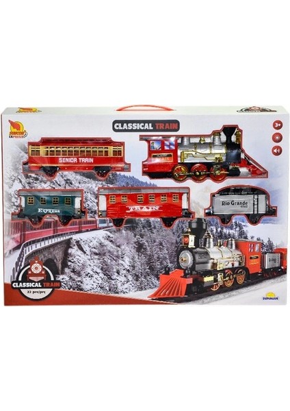 Buğz 1553 Klasik Tren Seti Sesli ve Işıklı 22 Parça