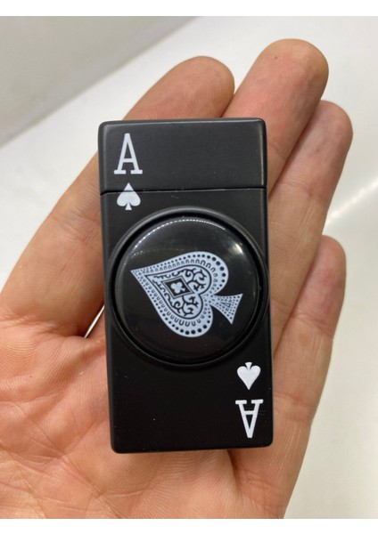 As Kart Tasarımlı Çakmak - Siyah