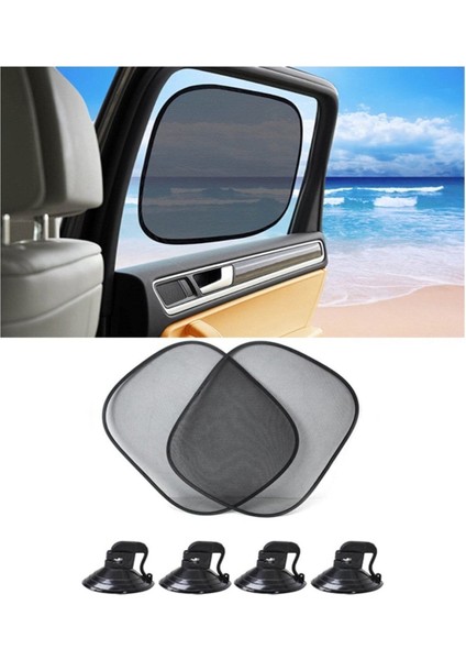 Oto Güneşlik Perde Araba Yan Cam Perdesi Güneş Önleyici Araç Içi Güneşliği 44X38CM Vantuzlu Cn