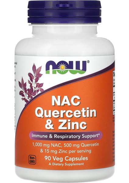 Nac Quercetin & Zinc 90 Vejetaryen Kapsül | 1000 Mg Nac + 500 Mg Kuersetin + 15 Mg Çinko