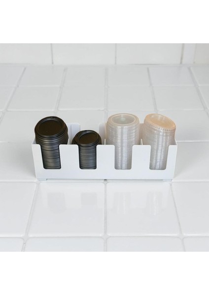 Karton Plastik Bardak Kapak Standı Tüm Boylara Uygun 4 Bölmeli Take Away Bardak ve Kapak Düzenleyici modelleri