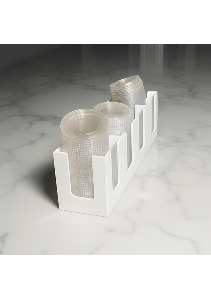 Karton Plastik Bardak Kapak Standı Tüm Boylara Uygun 4 Bölmeli Take Away Bardak ve Kapak Düzenleyici