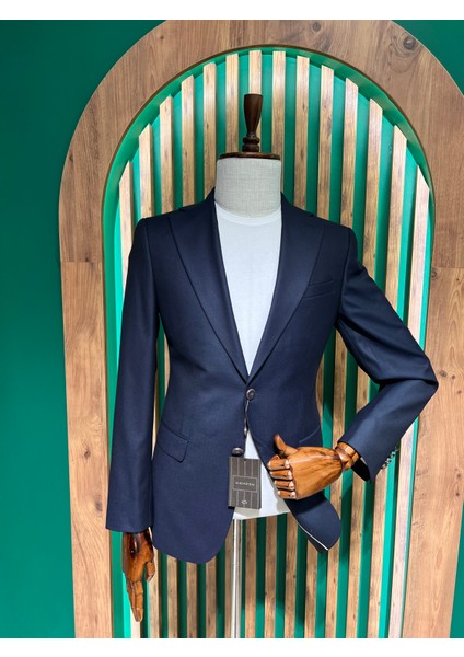 Erkek Siyah Regular Fit Mono Yaka Ceket 4023-01Z