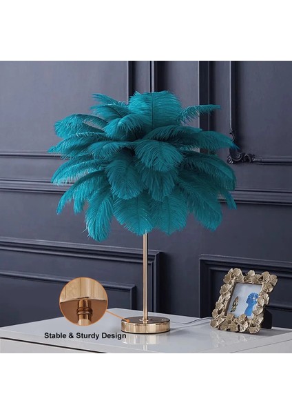 Masa Lambası Deve Kuşu Tüy Palmiye Yeşil Abajur fırsatları