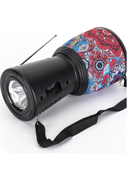 SP-601 El Fenerli Taşınabilir Solar Şarjlı Bluetooth Fm Radyo Desenli Hoparlör indirimleri