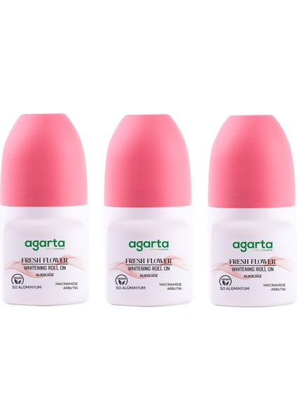 Ter Kokusu Önleyici 24 Saat Etkili Kadın Fresh Flower Sensatıon Roll-On 50 ml x 3 Adet