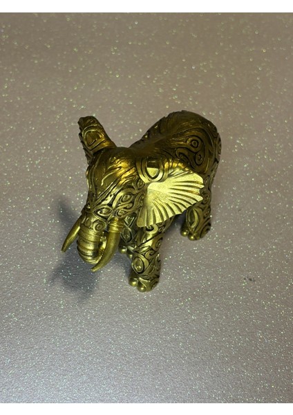 Dekoratif Mandala Tasarımlı El Boyaması Ev Aldıran Şans ve Güç Fili Biblosu