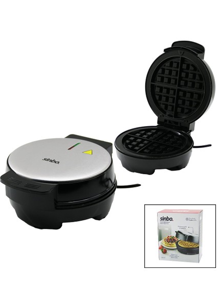 Belçika Waffle Makinesi Elektrikli 4 Waffle - Yapışmaz Döküm Plaka Paslanmaz Çelik Üst Kaplama SSM-2591 (5067)