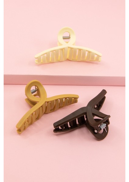 Kadın 3'lü Siyah Fiyonk Mandal Toka Seti fiyatları