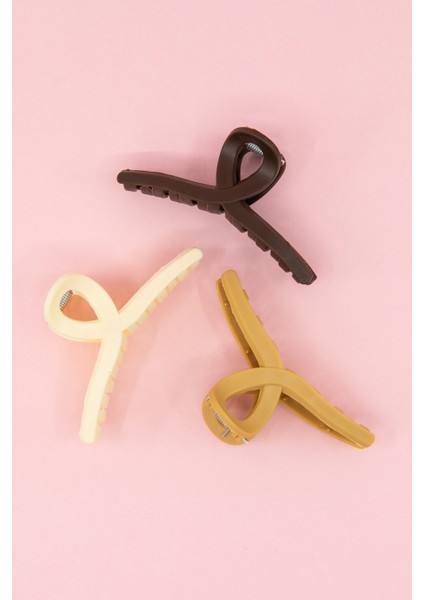 Kadın 3'lü Siyah Fiyonk Mandal Toka Seti modelleri