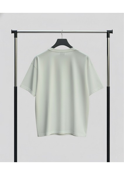 Atatürk Beyaz Baskılı Unisex Bisiklet Yaka Pamuk Oversize T-Shirt modelleri