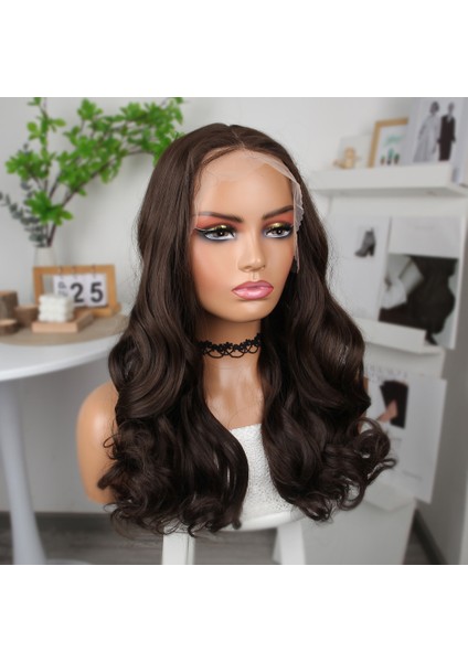 Kahverengi Orta Boy Hafif Dalgalı Tül Peruk fiyatları