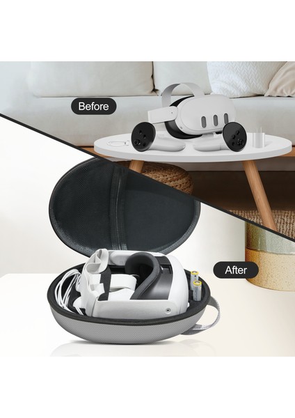 Jys JYS-MQ008 Meta Quest 3 Vr Gözlük Darbeye Dalı Taşıma Çantası Taşınabilir Sert Kabuklu Çanta El Çantası - Dokulu / Gri (Yurt Dışından) fırsatları