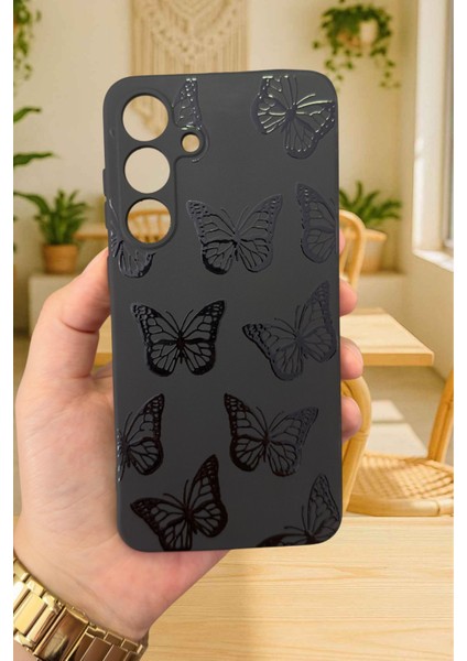 Samsung Galaxy A15- Siyah Kelebek Desenli Silikon Darbe Emici Klasik Korumalı Rubber Kılıf fiyatları
