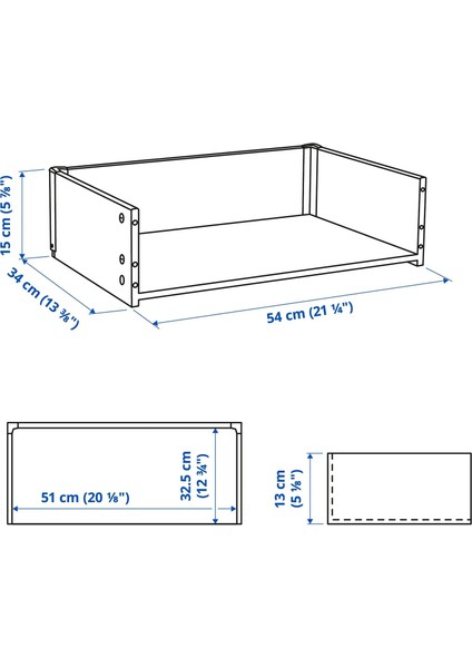 Besta Çekmece Iskeleti Ağartılmış Meşe Görünümlü 60 x 15 x 40 cm fiyatları