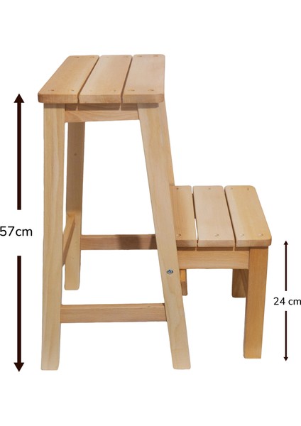 Ahşap Merdiven Tabure – 2 Basamaklı - Sağlam, Şık ve El Yapımı fırsatları
