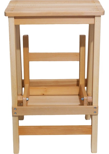 Ahşap Merdiven Tabure – 2 Basamaklı - Sağlam, Şık ve El Yapımı