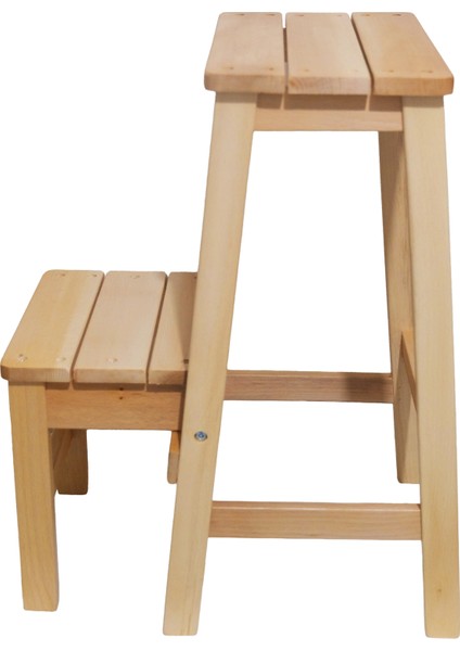 Ahşap Merdiven Tabure – 2 Basamaklı - Sağlam, Şık ve El Yapımı