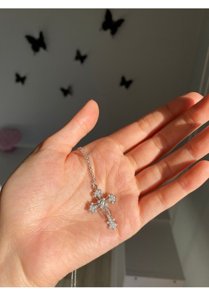 Zirkon Taşlı Haç Kolye modelleri