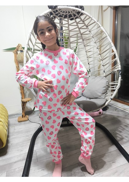 Kız-Erkek Bebek- Çocuk Pijama Takımı %100 Pamuk Uzun Kollu Yuvarlak Yaka Mevsimlik