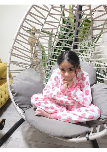 Kız-Erkek Bebek- Çocuk Pijama Takımı %100 Pamuk Uzun Kollu Yuvarlak Yaka Mevsimlik