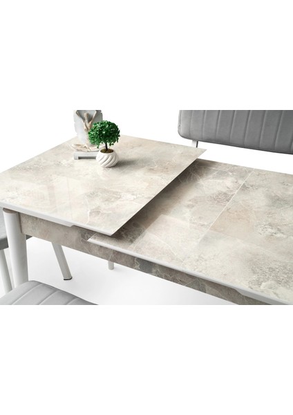 Rambla Ortadan Açılır Büyüyen Yemek Masası Mermer Desenli 90X160CM fırsatları