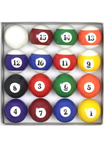 Polymath Bilardo (Pool) Topları Seti - Standart 57.2 mm (2.25 Inç), Yüksek Parlaklıkta Reçine ve Tam 16'lı Set