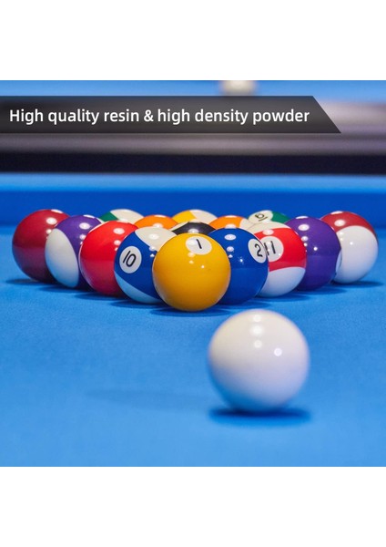 Polymath Bilardo (Pool) Topları Seti - Standart 57.2 mm (2.25 Inç), Yüksek Parlaklıkta Reçine ve Tam 16'lı Set modelleri