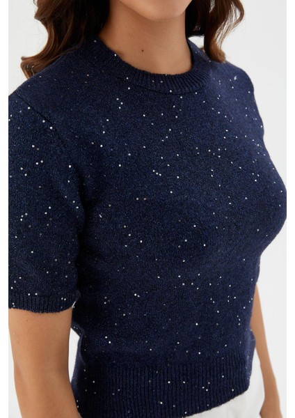 Simli Kısa Kol Triko Bluz Lacı fiyatları