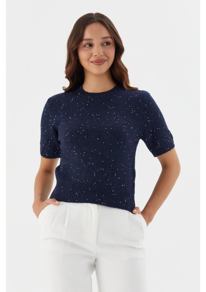 Simli Kısa Kol Triko Bluz Lacı fırsatları