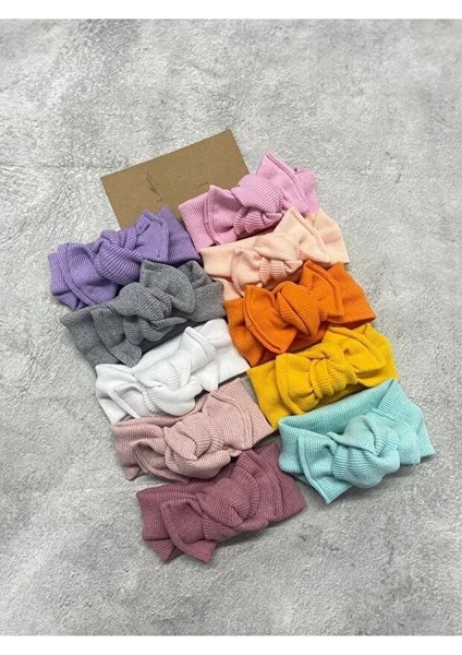 10'lu Kombin El Yapımı Ribana Kız Bebek Bandana