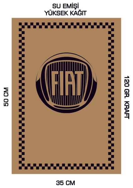 35X50 120 Gr. Kraft Kağıt Oto Paspası Fiat Dikey 100 Adet Kağıt Tr