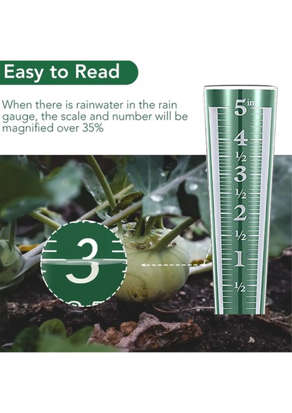 5 Inç Kapasiteli Yağmur Göstergesi Büyütülmüş Ölçekli Dış Mekan Yağmur Ölçer ve Bahçe Veranda Avlusu Için Sayılar 2 Paket Mavi (Yurt Dışından) modelleri