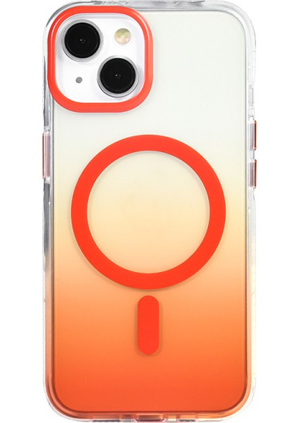 Apple iPhone 13-14 Uyumlu Kılıf M-Safe Şarj Özellikli Transparan Renk Geçişli Kapak