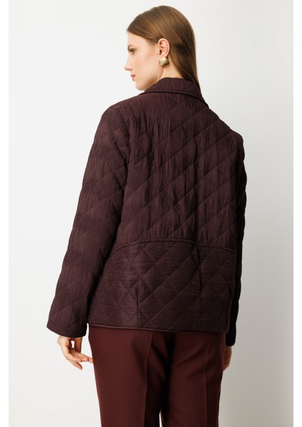 Kadın Büyük Beden Yan Cepli Çıt Çıtlı Mont 6801 Bordo fırsatları