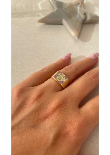 Ayarlanabilir Mor Mineli Zirkon Taşlı Gülen Yüz 925 Ayar Gümüş Yüzük fiyatları