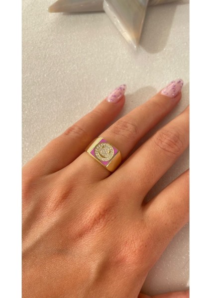 Ayarlanabilir Mor Mineli Zirkon Taşlı Gülen Yüz 925 Ayar Gümüş Yüzük modelleri