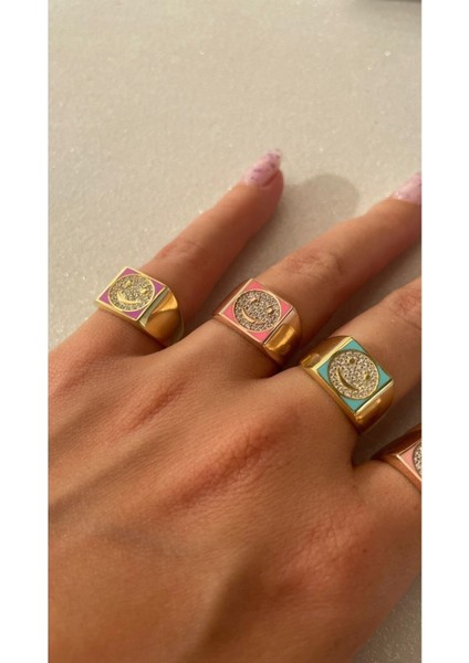 Ayarlanabilir Mor Mineli Zirkon Taşlı Gülen Yüz 925 Ayar Gümüş Yüzük fırsatları