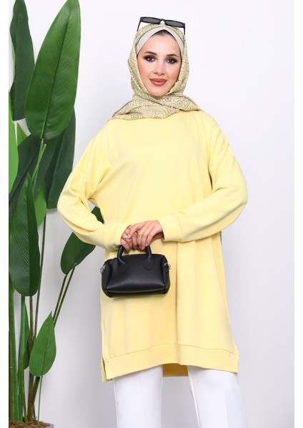 Sarı Bisiklet Yaka Modal Tunik modelleri