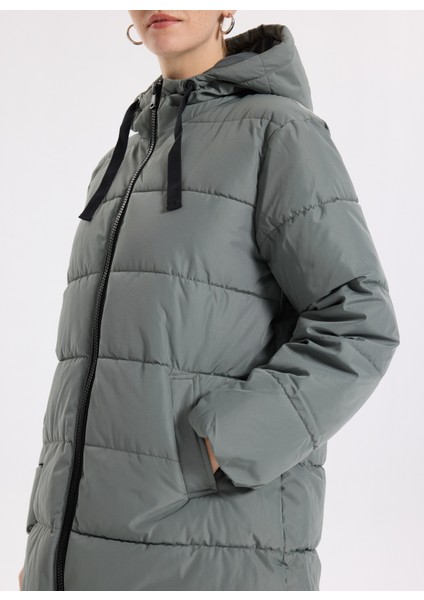 Antrasit Kadın Kaban Onlclaır Puffer Hood Coat cc Otw fırsatları