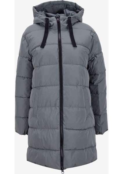 Antrasit Kadın Kaban Onlclaır Puffer Hood Coat cc Otw