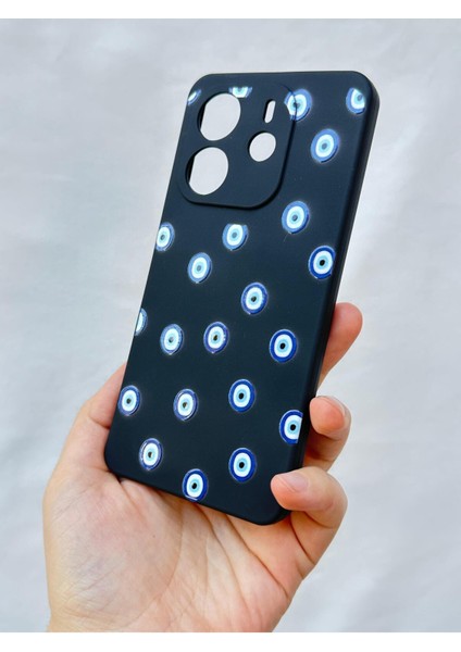 Xiaomi Redmi Note 14 Nazar Boncuk Desenli Silikon Darbe Emici Klasik Korumalı Rubber Kılıf modelleri