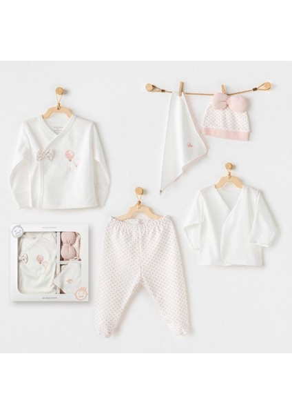 AC25550 Newborn Set Pınk Baloons 5li Hastane Çıkışı Ekru