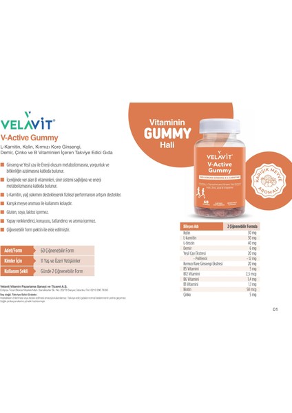 V-Active Gummy 60 Gummies fiyatları