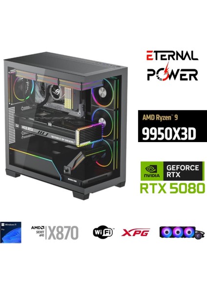 Ryzen 9 9950X3D 32GB Ddr5 2tb M.2 Rtx 5080 X870 Wıfı 1000W 360M