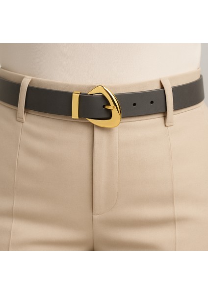 Gold Tokalı Deri Görünümlü Kadın Kemer fiyatları